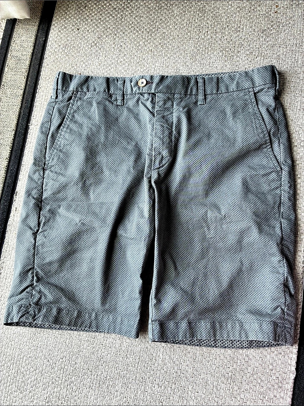 Ted Baker Flat Front Geometric Shorts in Gray